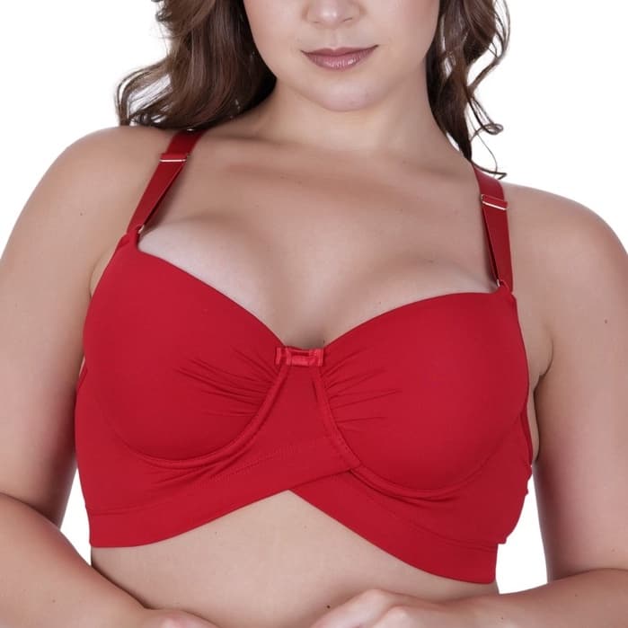 Sutiã Plus Size Soutien Reforçado Bojão Cruzado Alça Larga Alice