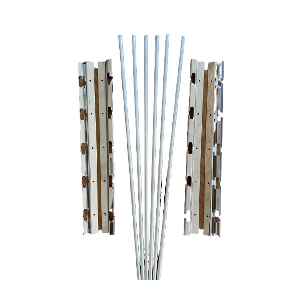 Suporte Inox Churrasqueira para apoiar Grelhas e Espetos - Ajuste fácil