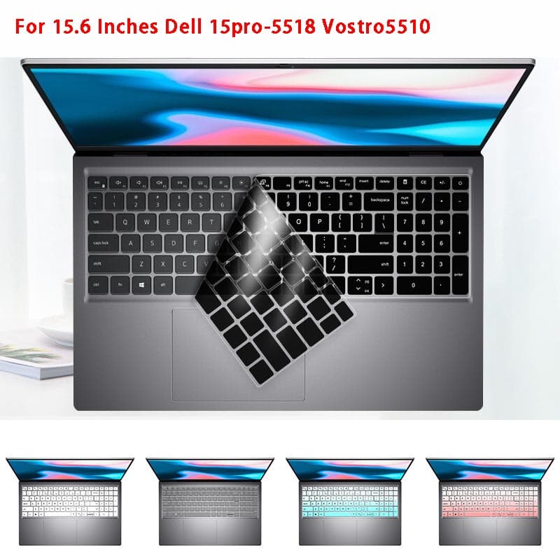 Para 15,6 Polegadas Dell 15pro-5518 Vostro5510 Capa De Teclado De Silicone Macio Ultrafina À Prova D'água E De Poeira