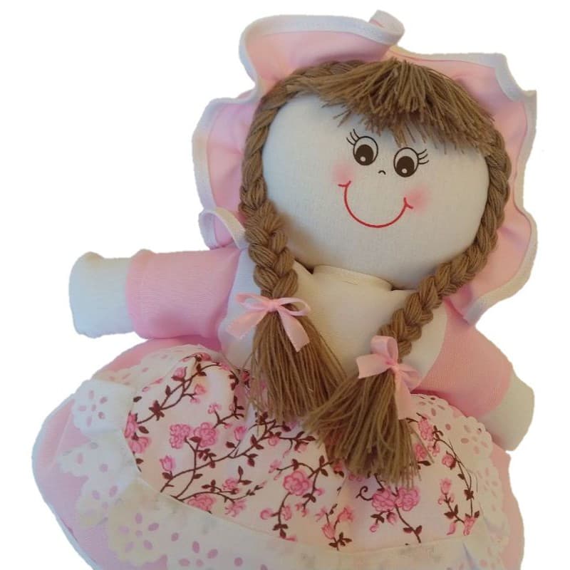 Boneca de Pano Artesanal 35cm Bonecas Gaia