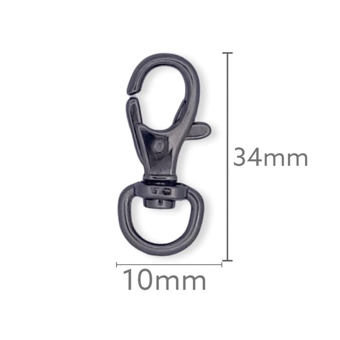 Mosquetão 10mm Grafite (10 und) - Ideal para Artesanato