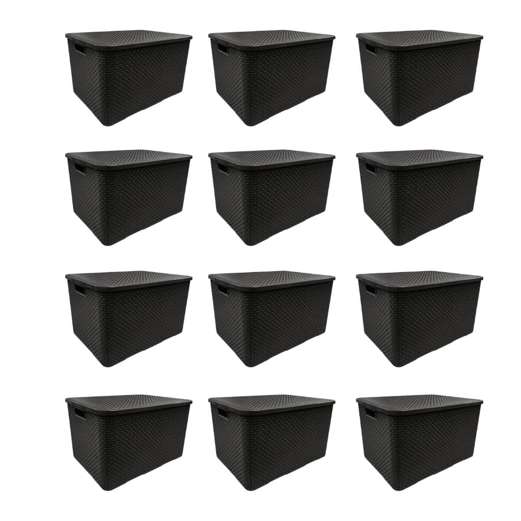 Super Promoção Kit com 12 Caixas organizadoras Rattan 7 litros - Arqplast