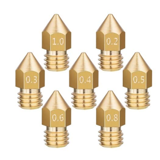 Bico Nozzle 1.75mm 0.2 / 0.3 / 0.4 / 0.5 / 0.6 / 0.8 / 1.0 Mk8 Impressora 3d Ender 3 / Pro Twotrees bluer