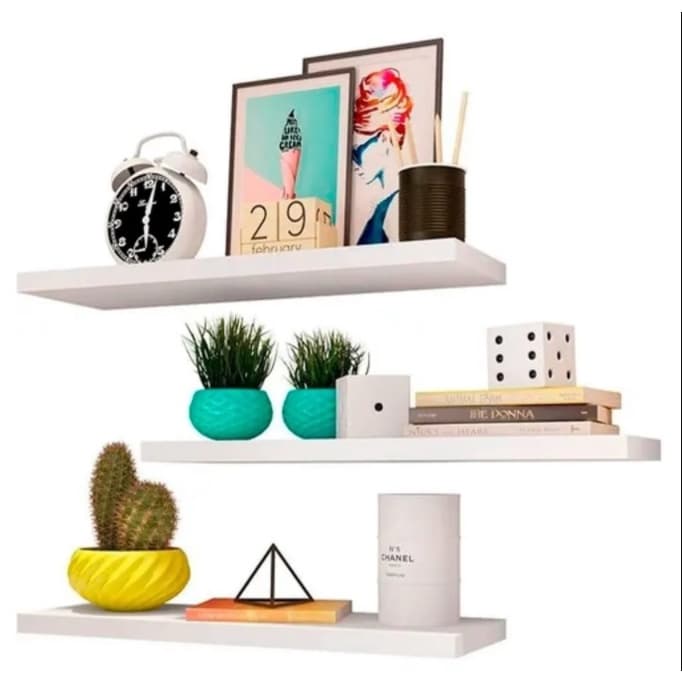 Prateleiras Reta  Kit até 3 unidades 100% 40 CM Decorar Quarto/ Sala/ Cozinha/Banheiro