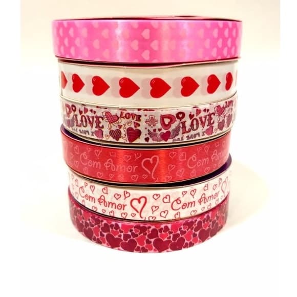 Fita Plástica Decorativa Amor Poli 15mm X 30 ou 50 metros Laço Presente
