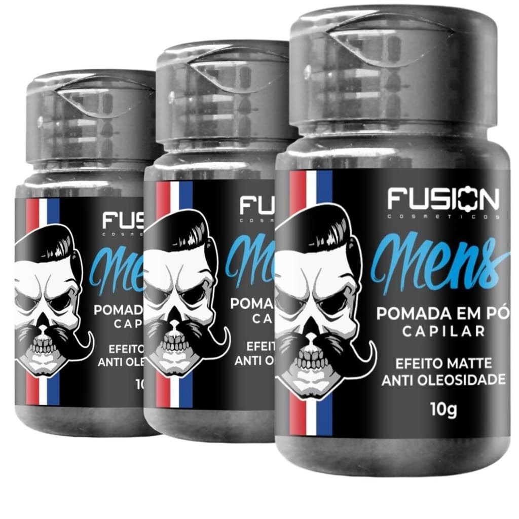 3 Pomada Em Pó Modeladora Efeito Seco Matte Fusion Cosméticos