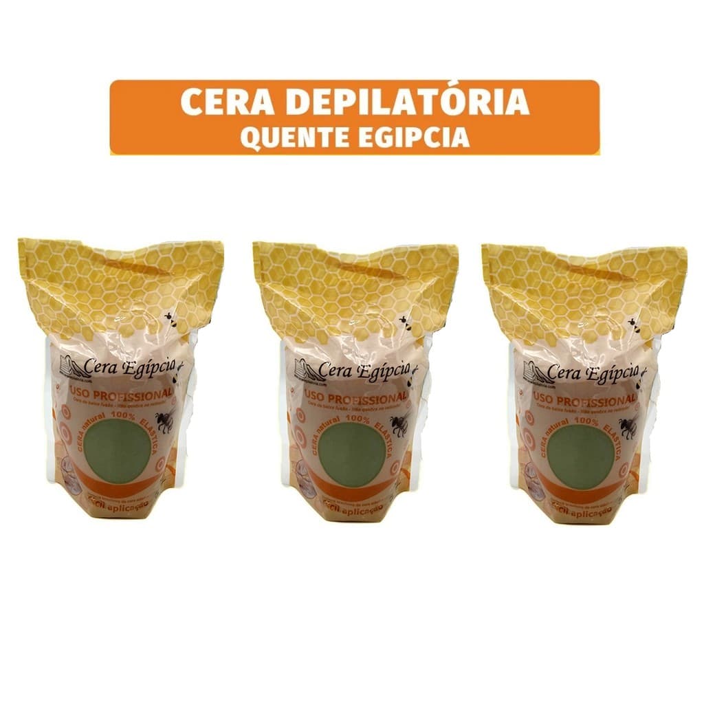 3 Ceras Quente Egipcia Elástica Para Depilação Espanhol Algas 500g