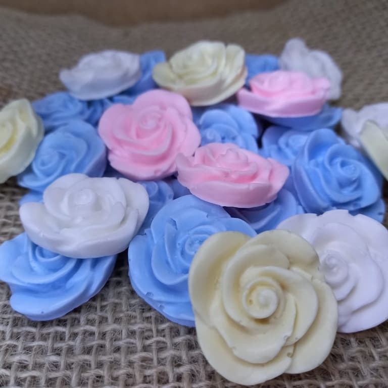 Sabonete Mini Rosa 1,5cm 50 UNIDADES - festa decoração banheiro anivérsario lembrancinha casamento