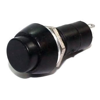 5 Peças - Chave Botão Redondo Com Trava Preto Pbs-11a 3a