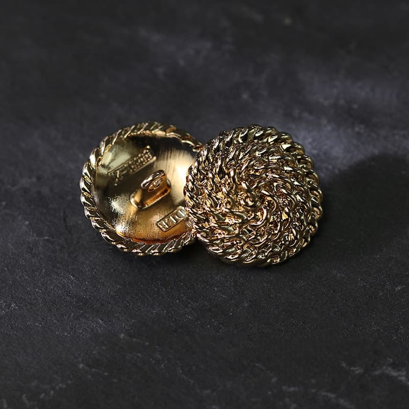 Botões De Costura 10 Peças Em Metal Retro Gold Spiral Chain Design Jacket Button Sewing Accessories Decoração De Roupas