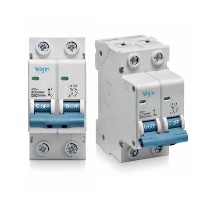Disjuntor Bipolar Duplo ELGIN 10a, 16a, 20a, 25a, 32a, 40a, 50a, 63a - Homologado INMETRO