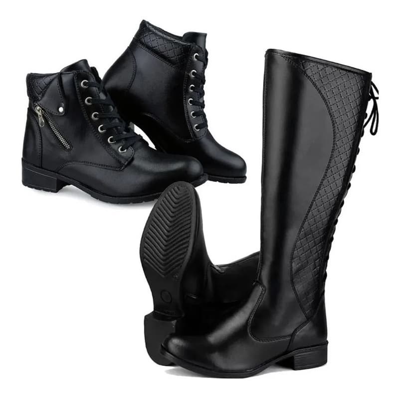 Kit 2 Pares De Bota Feminina Cano Longo Cano Baixo Preço Baixo