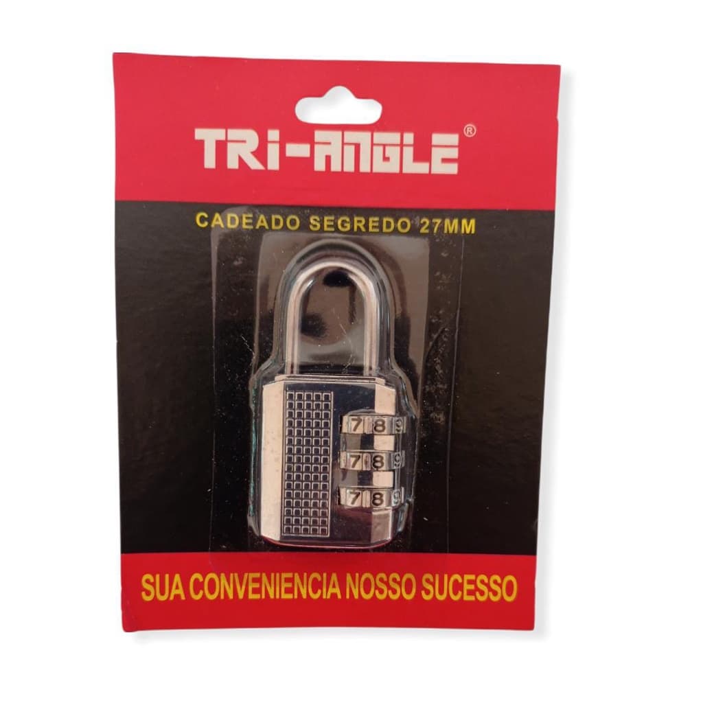 Cadeado Segredo Para Malas Armários Cromado Troca Senha 27mm