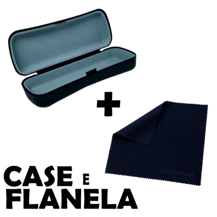 Kit Case + Flanela Microfibra Óculos de Sol Armação Pronta Entrega.