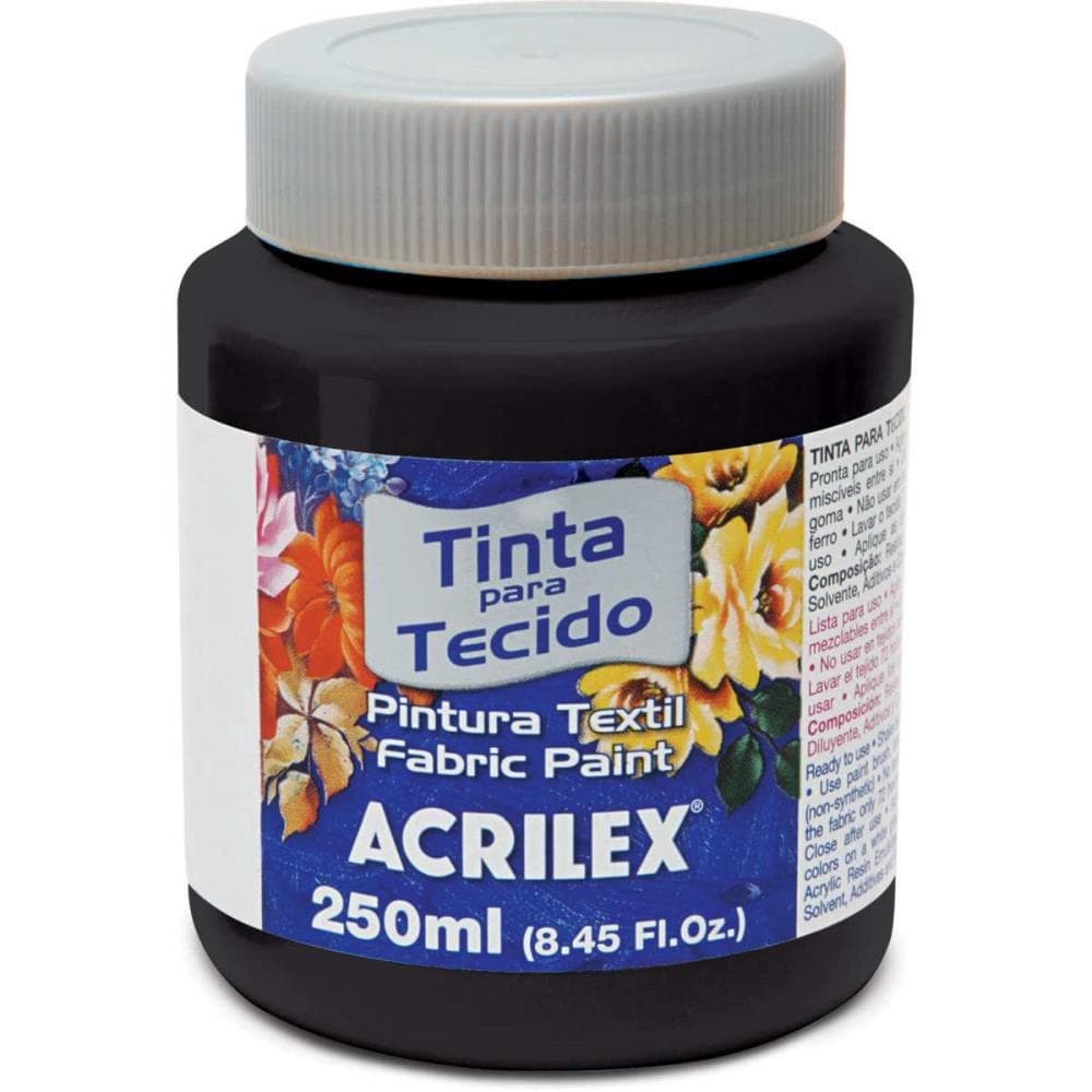 Tinta Tecido Fosca Preto 250ml  Acrilex