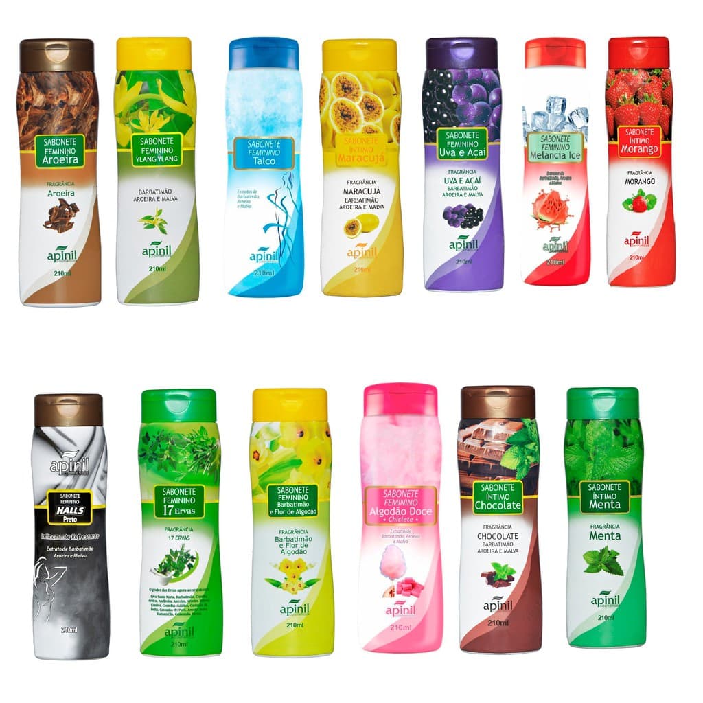Sabonete intimo apinil liquido feminino fragrancias refrescantes 210ml
