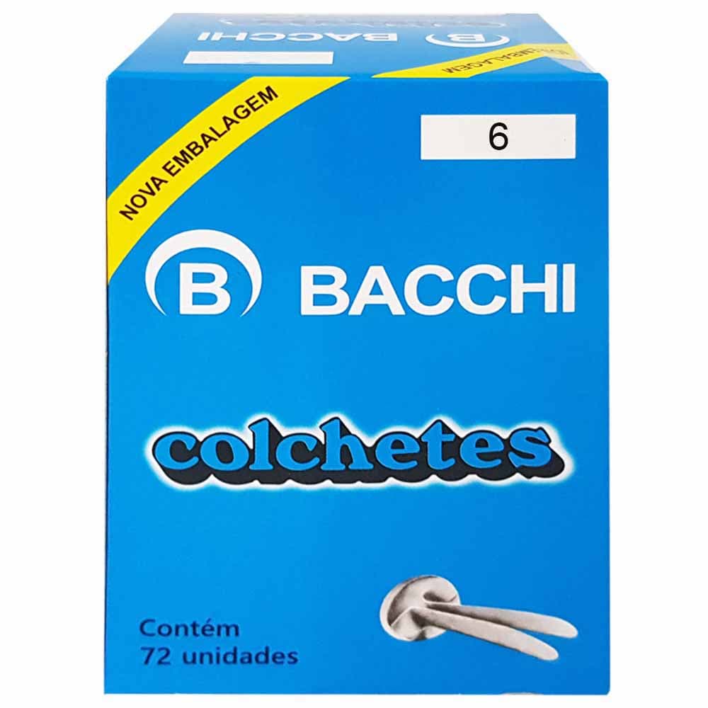 Colchetes Latonados (N° 4, 6, 7, 8, 10, 12, 14 e 15) 72 Unidades - Bacchi