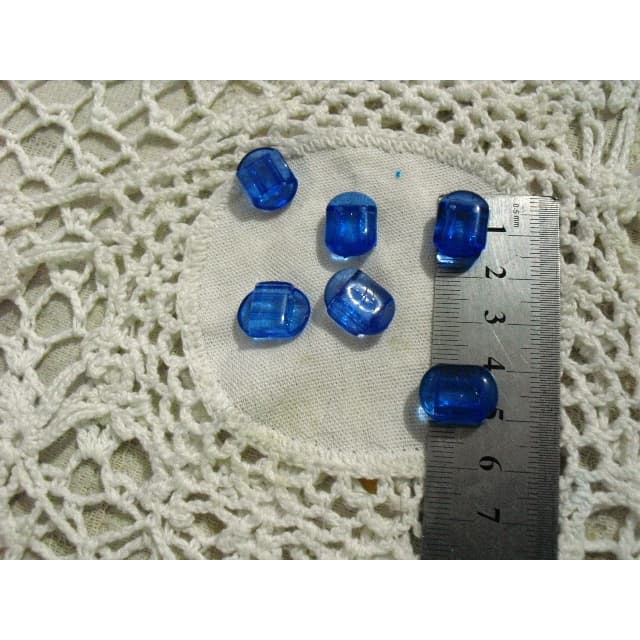 entremeio para pulseiras colares 2 furos azul royal acrílico transparente 20 pçs