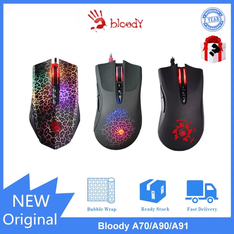 Rato De Jogos A4Tech Bloody A70 A90 A91 LK Micro-Moção Óptica 4000dpi Com Fio