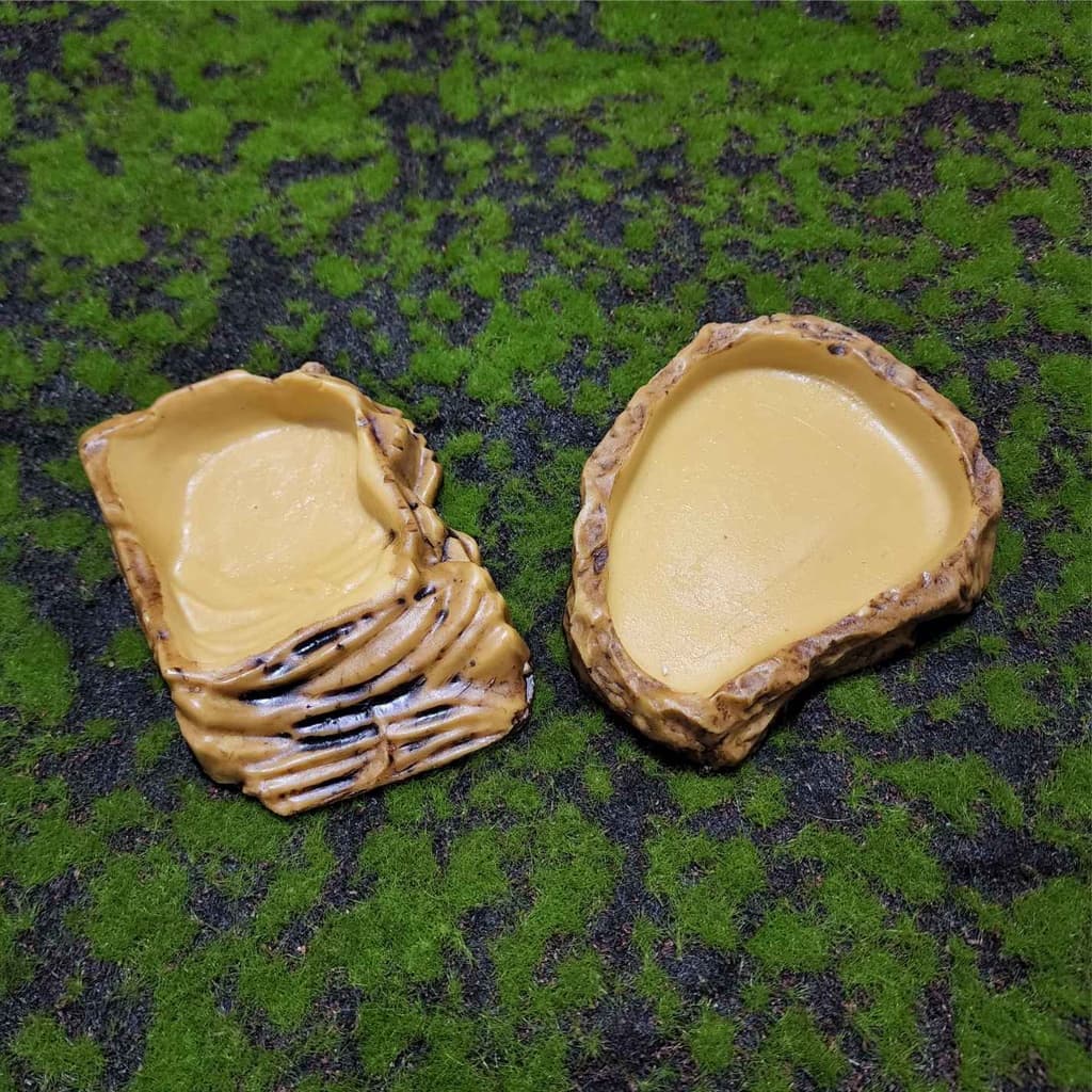 CR001 + CR002, Kit PEQUENO Comedouro e Bebedouro Para Repteis, Jabuti, Tartaruga, Filhote, Pogonas baby,  Reptmania