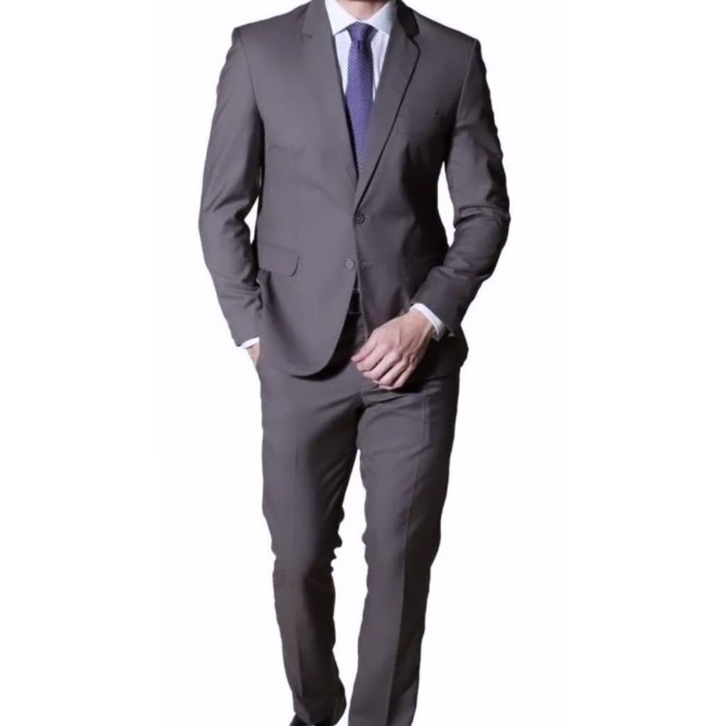 Terno Masculino Cinza Chumbo Slim Promoção Paletó + Calça + Cabide