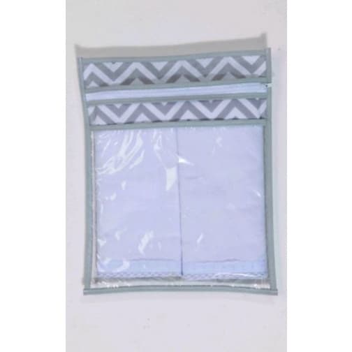 Kit Saquinhos Maternidade Chevron cinza e branco para Roupa de Bebê 3pç roupas de bebê Suja/Limpa para Bebê