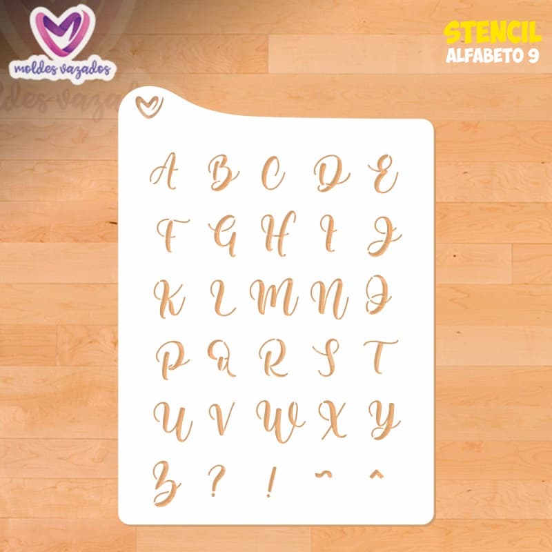Stencil Alfabeto Para Decoração de Biscoitos Pinturas e Artes em geral