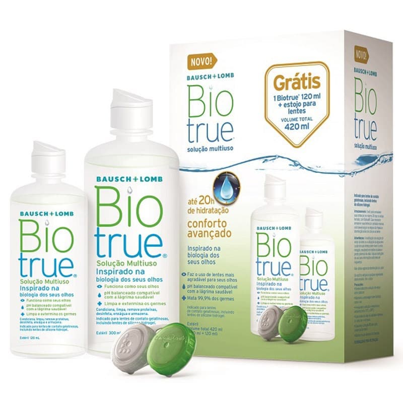 Biotrue 420 ml - Solução De Limpeza Lentes De Contato / Bauschlomb Renu