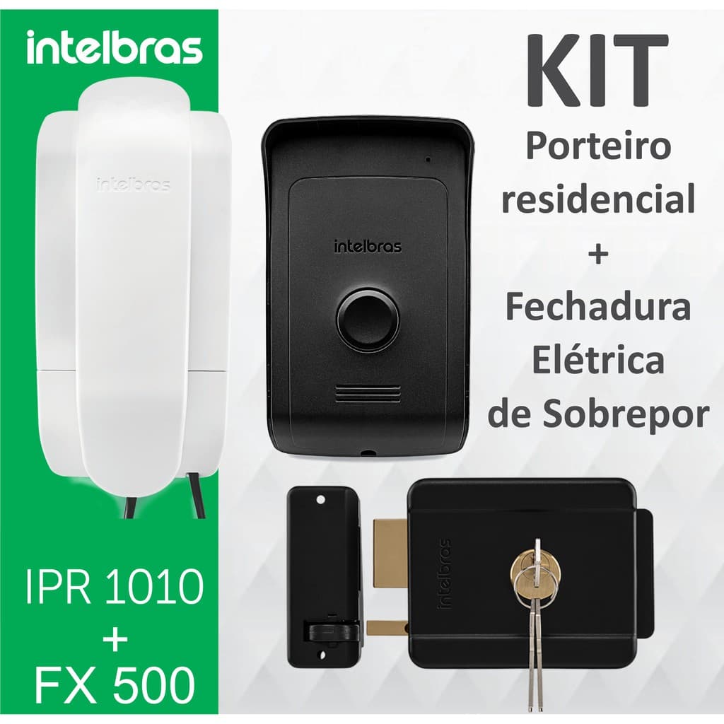 Kit 1 Porteiro Ipr 1010 E 1 Fechadura Fx500 Intelbras - Kit Interfone E Fechadura Porteiro Residencial E Porteiro Eletronico