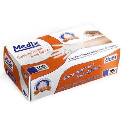 Luva de Procedimentos Látex 100 Unidades - Medix