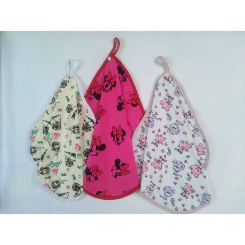 panos de boca com prendedor de chupeta kit com 3 unidades