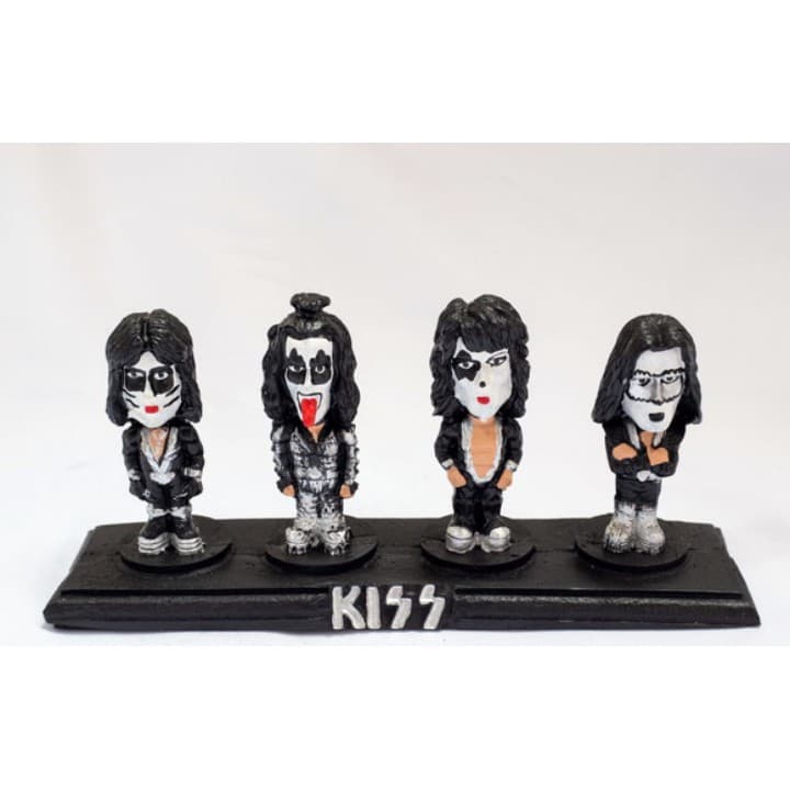 Quarteto Kiss Personagem Rock Roll Banda Resina Decorada Colecionável
