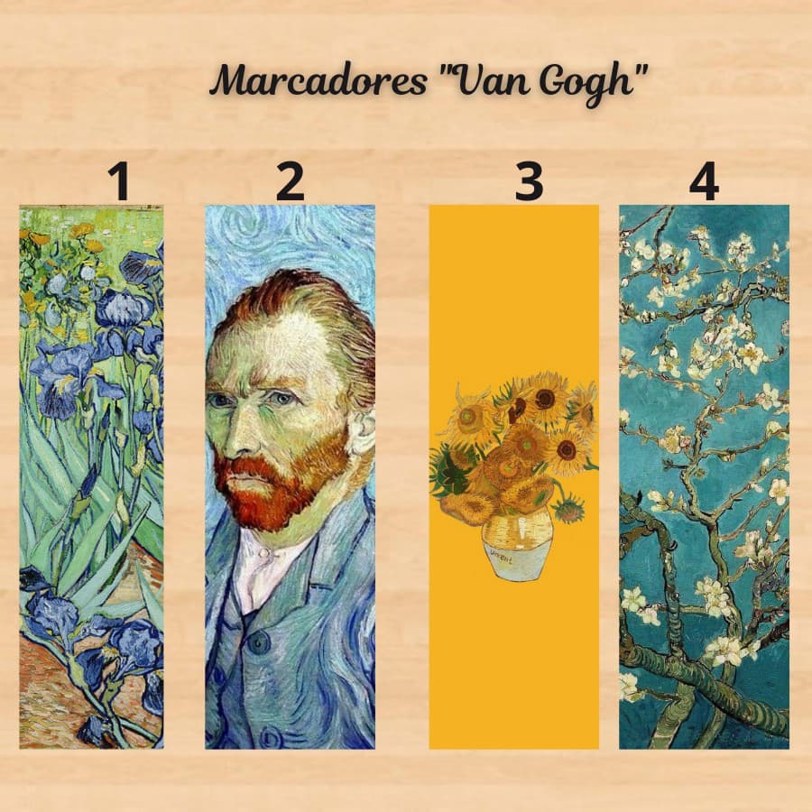 Marcador de página Van gogh plastificado com ou sem tassel