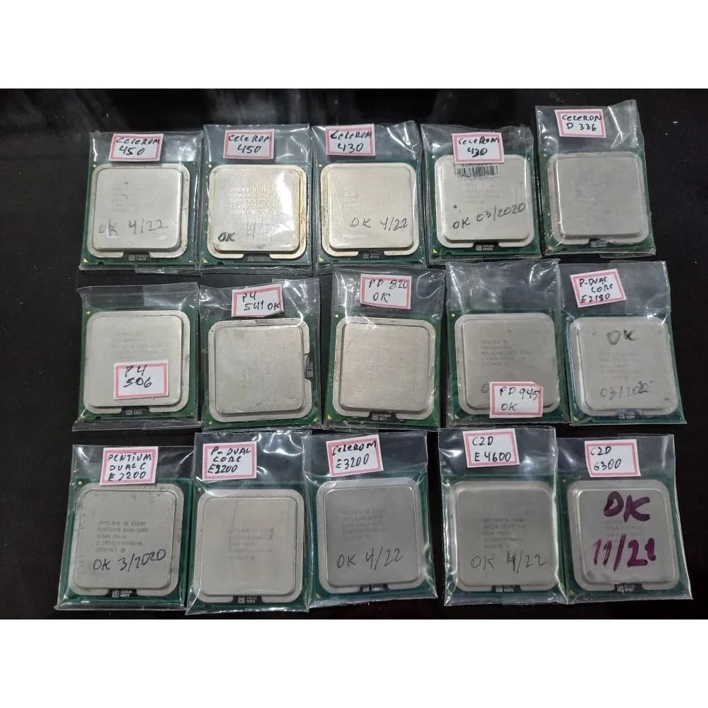 Processadores Intel LGA 775 Lista No Anúncio com especificações