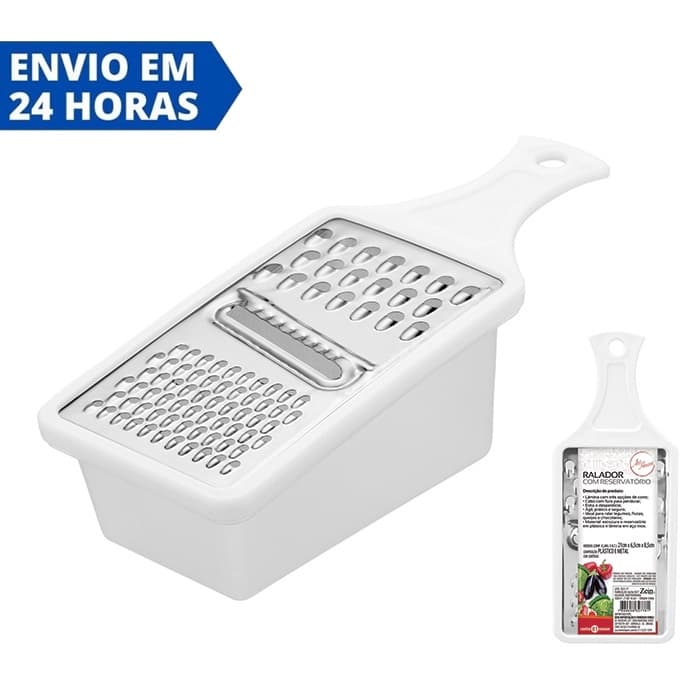 Ralador de Legumes Frutas Queijo Inox Com Recipiente e Reservatório