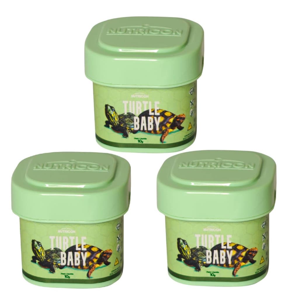 Ração Turtle baby Nutricon 3 unidades 10g tartaruga filhote