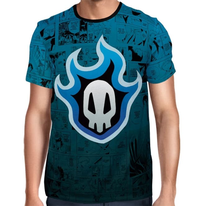 Camisa Full Color Print Blue - Shinigami Symbol - Bleach