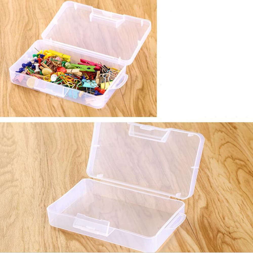 Pequena Caixa De Armazenamento De Plástico Transparente , Suporte Multiuso Quadrado Para Artigos De Papelaria E Acessóri