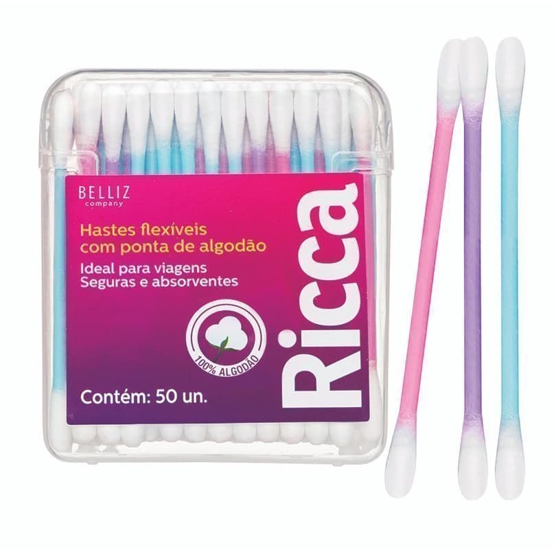 Hastes flexíveis 50 unidades travel pack Ricca 3243