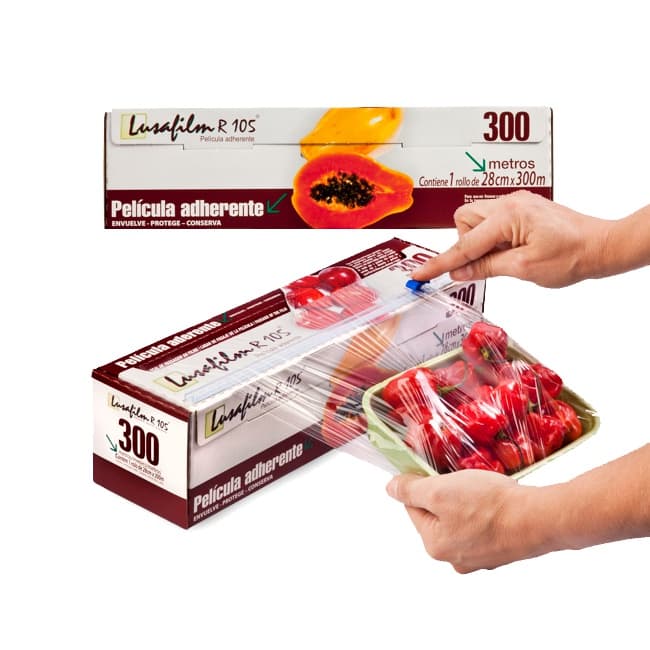 Bobina PVC 28cm X 300 Metros - Filme de PVC - COM LÂMINA DE CORTE