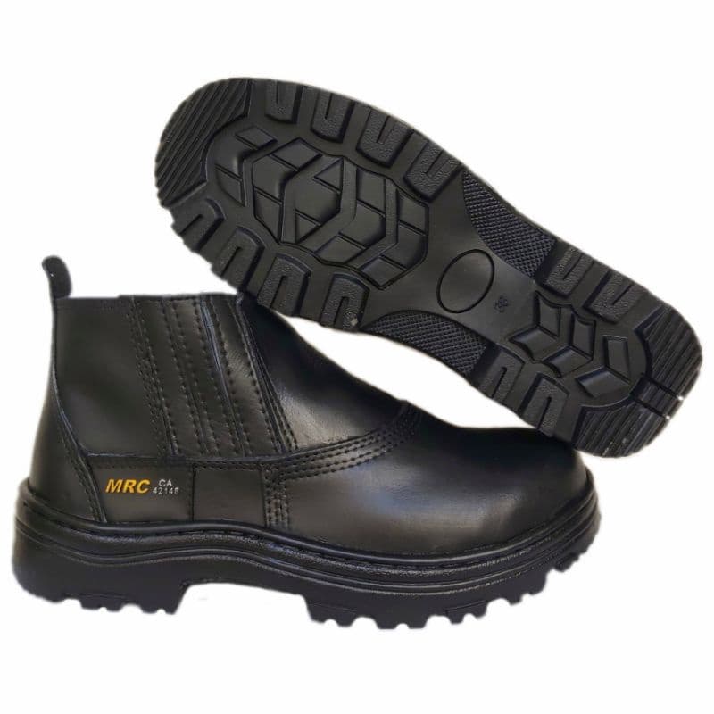 Botina Bota De Segurança Couro Legítimo Bico Pvc envio imediato Unissex