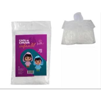 Capa de Chuva Infantil Unissex Transparente Impermeável 160x115cm - CPC-10