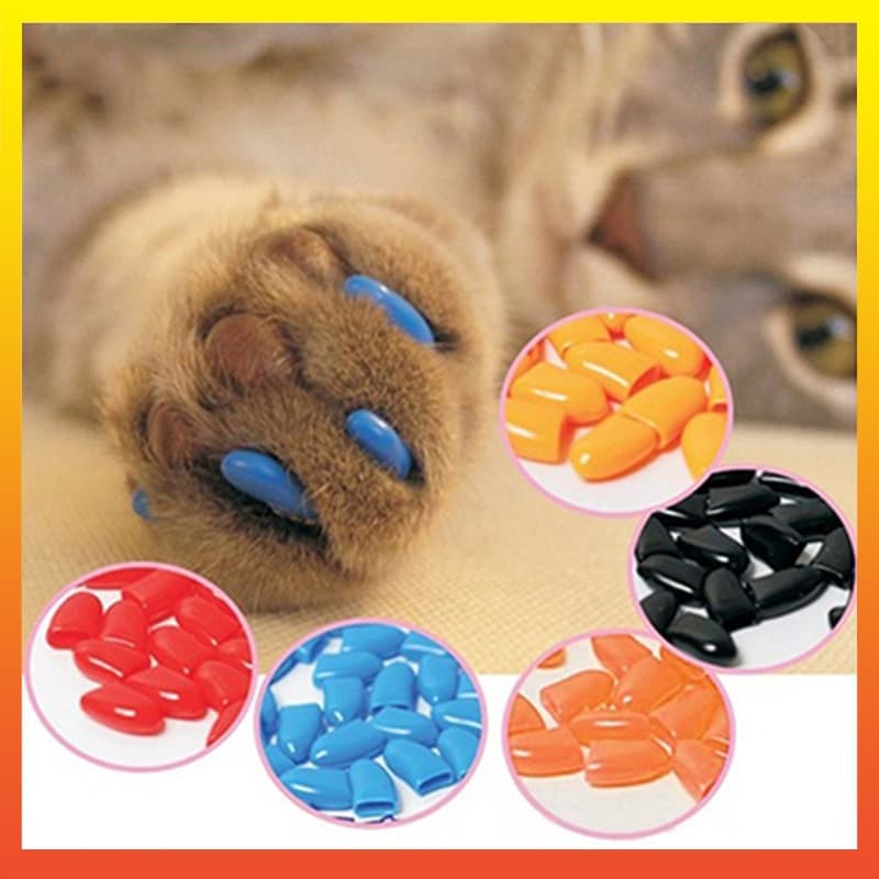 20Pcs Garra De Pata De Gato De Estimação Capas Protetoras De Unhas De Silicone Macia Anti-Riscos
