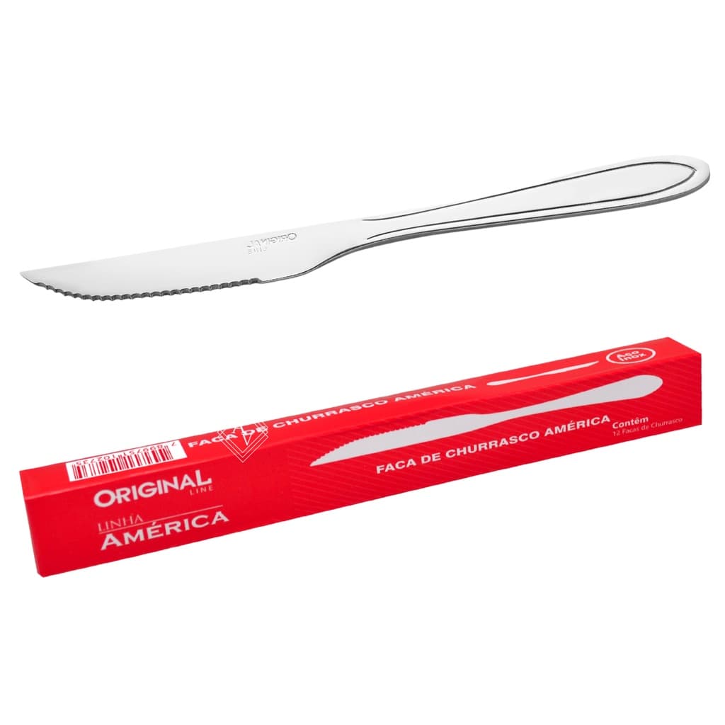 Jogo de Faca De Mesa América Com 12 Peças