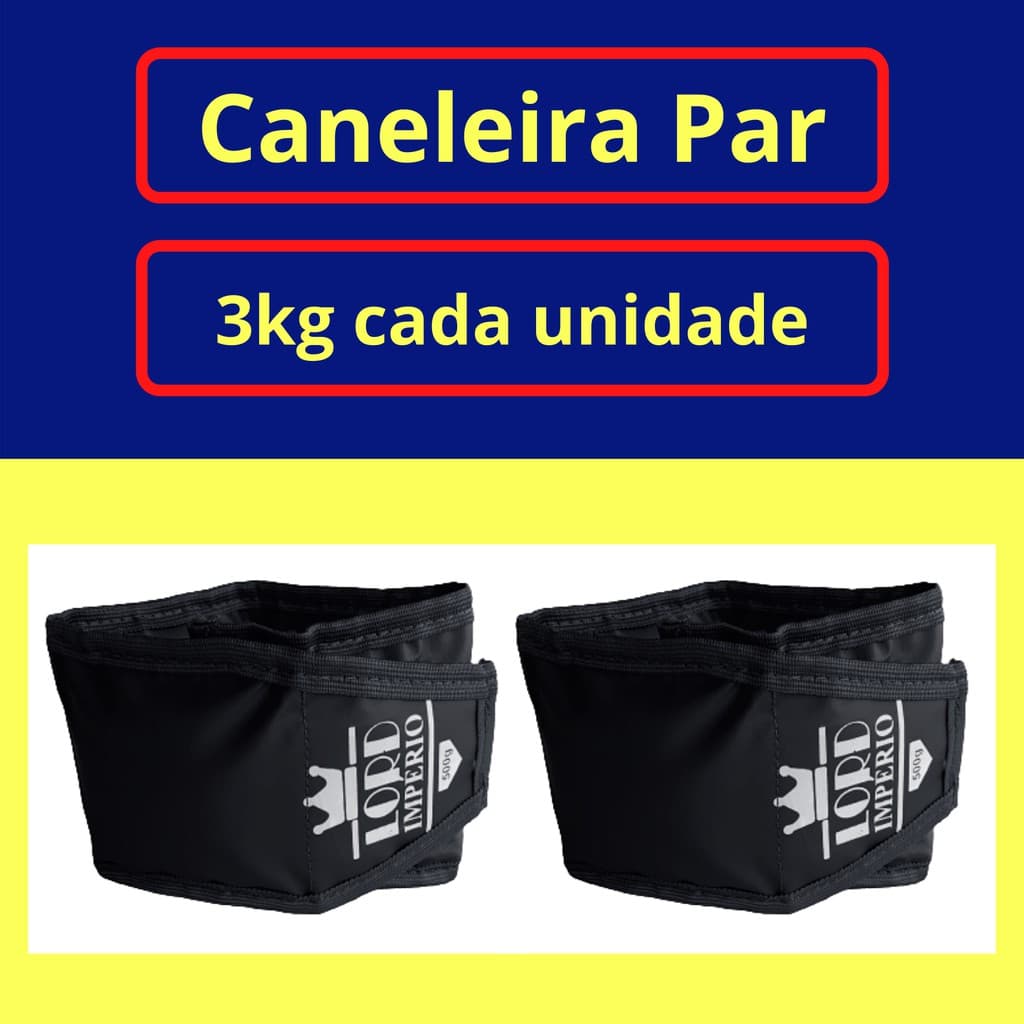 Tornozeleira Caneleira Peso 3kg Par - Preto - Lord Império