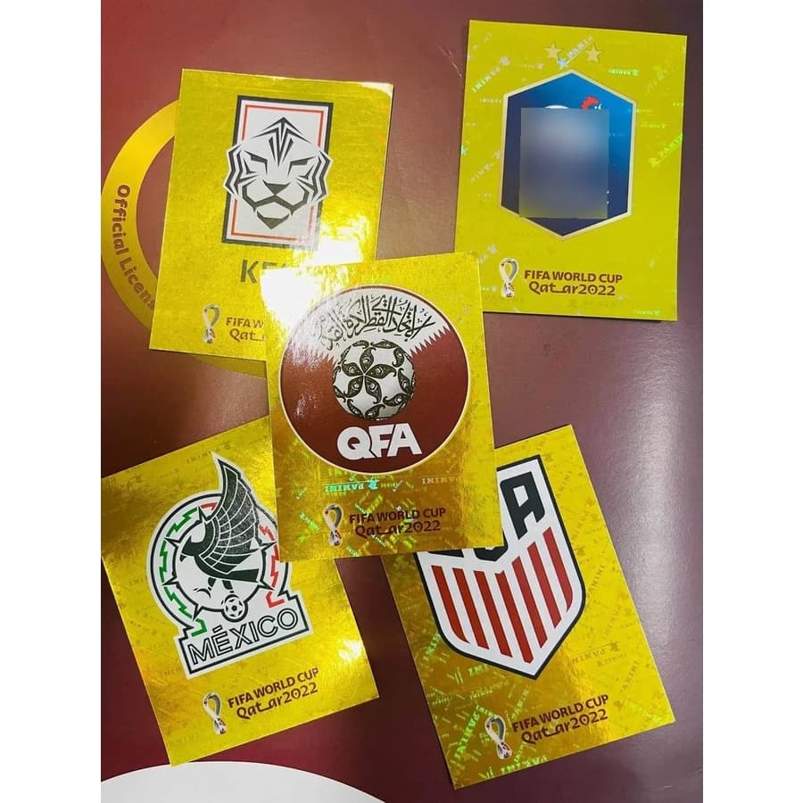 05 Figurinhas Douradas Copa Mundo 2022 Sem Repetição Brilhantes