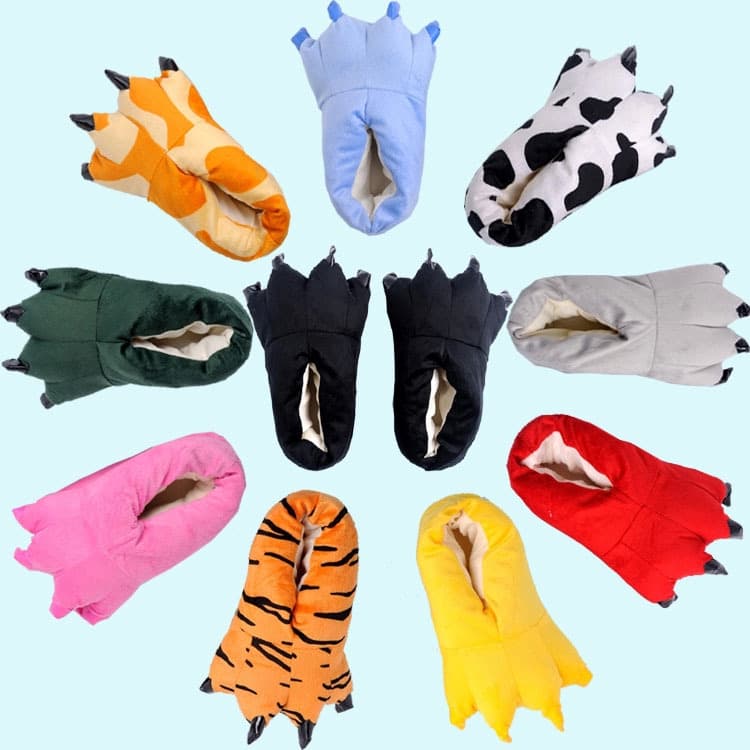 Pantufas De Pelúcia Em Formato De Animais Para Casa/Interno