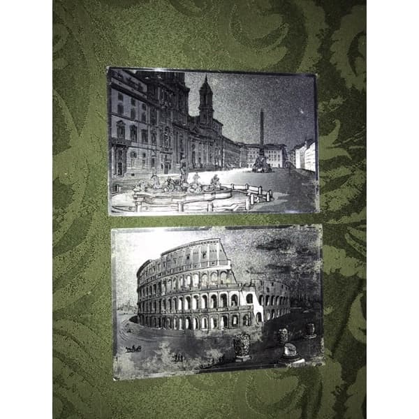cartão postal prateado Roma raridade - preço pelos 2 - post card cards