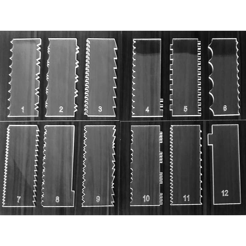 Kit 12 Espátulas Para Bolo Em Acrílico Alisadoras Modeladora Para Confeiteiro