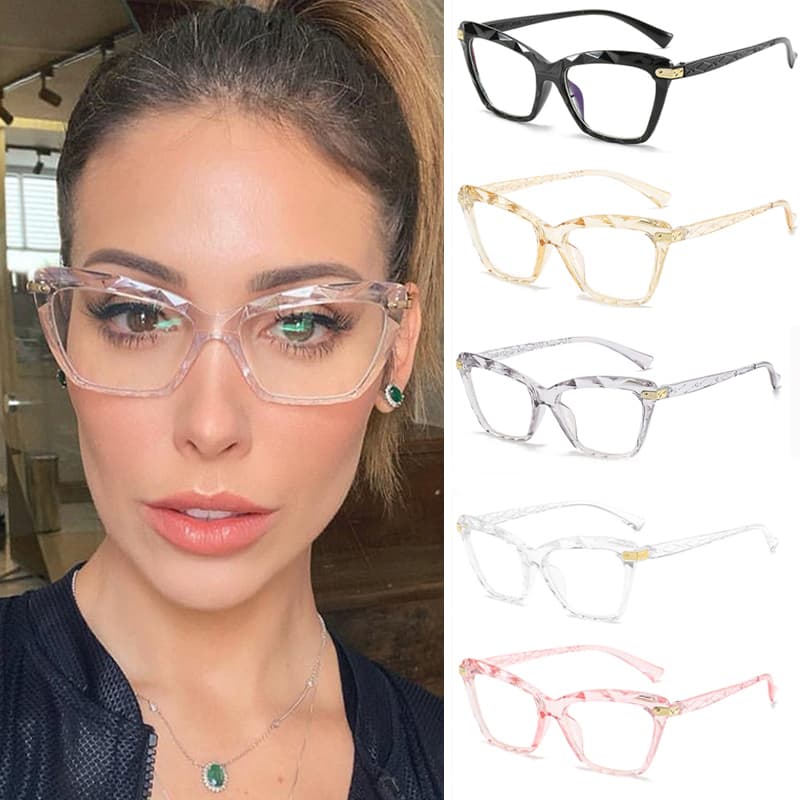Fashion transparent female cat eye optical computer glasses frame female  sexy